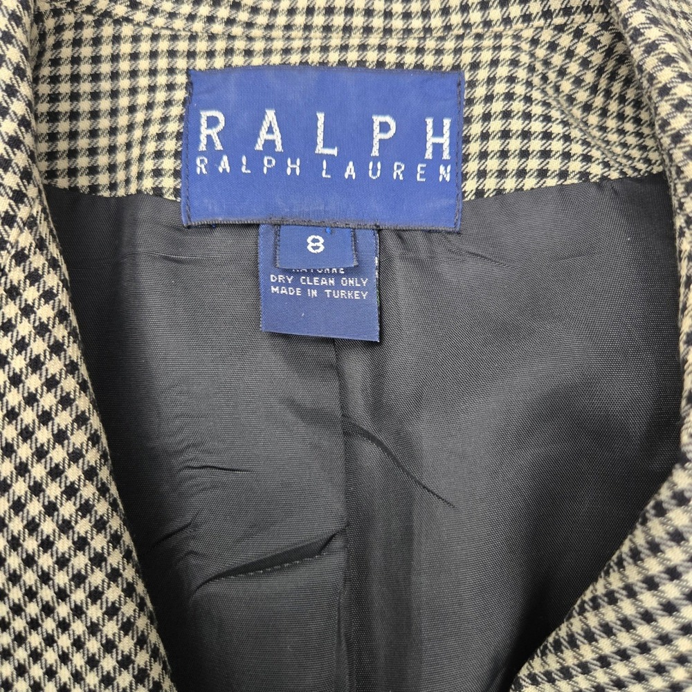Ralph Lauren Blue Label Women's Houndstooth Wool Blazer Jacket Size 8 Vintage - Picture 5 of 12